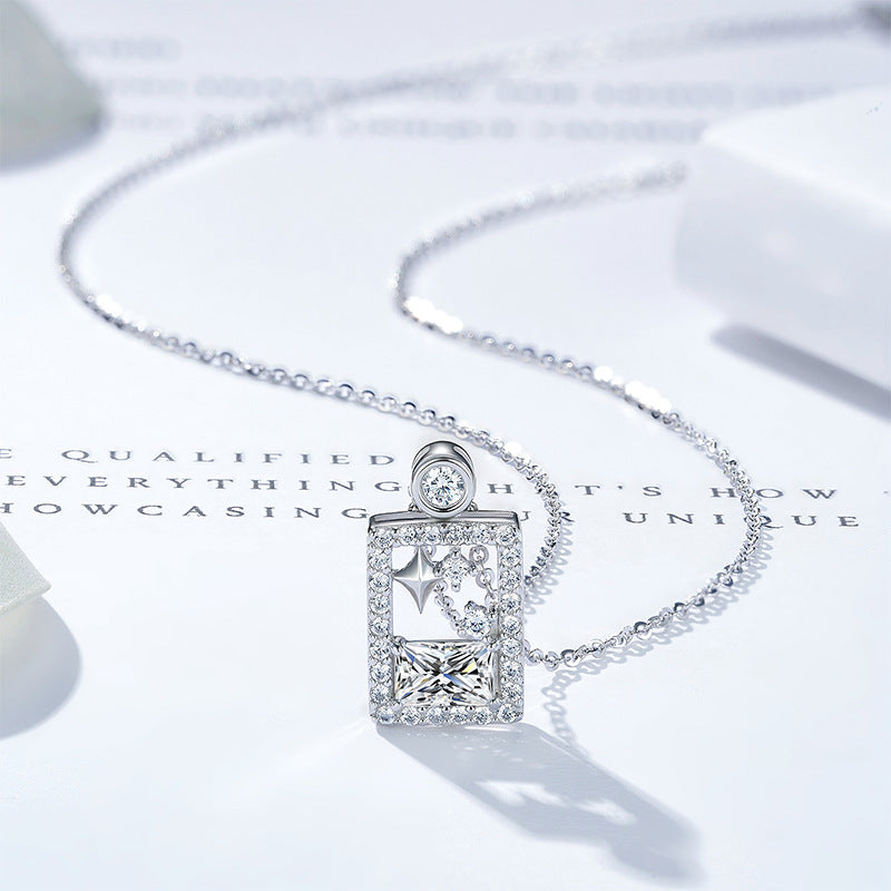 Original S925 Sterling Silver Perfume Bottle Star Necklace