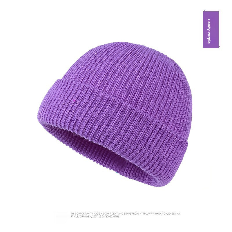 Autumn And Winter New Korean Candy Color Knitted Wool Hat