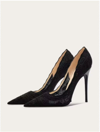 Elegant Lace High-heeled Shoes Women