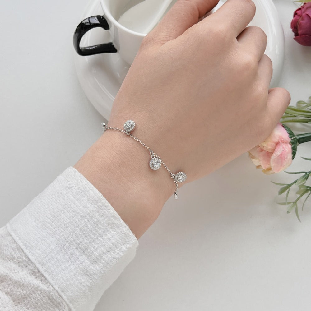 S925 Sterling Silver Unlimited Symbol Anklet Inlaid Zircon Glossy Design