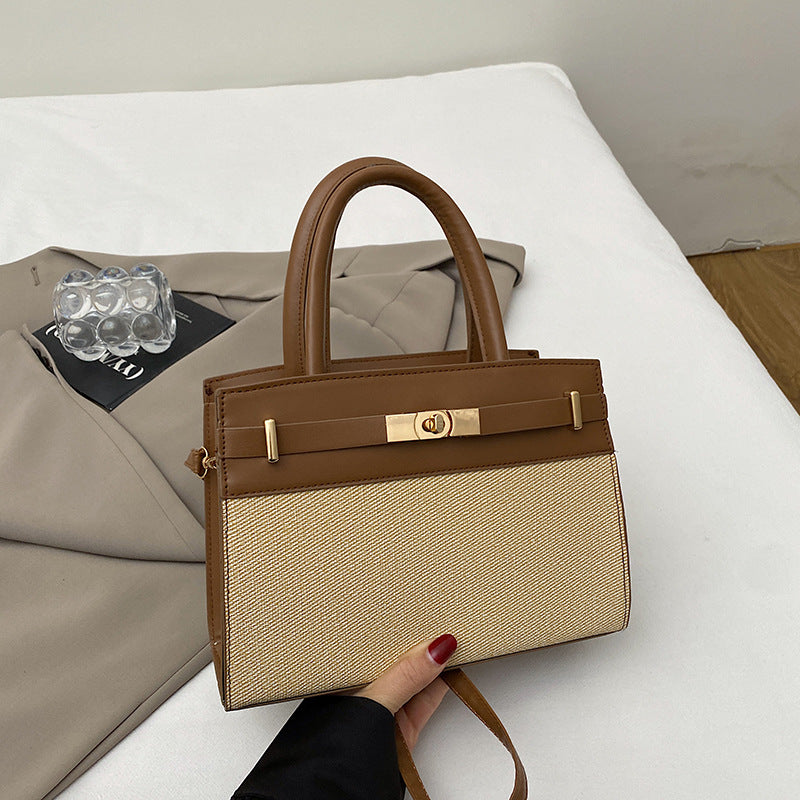 Casual Retro Color-block Crossbody Shoulder Bag