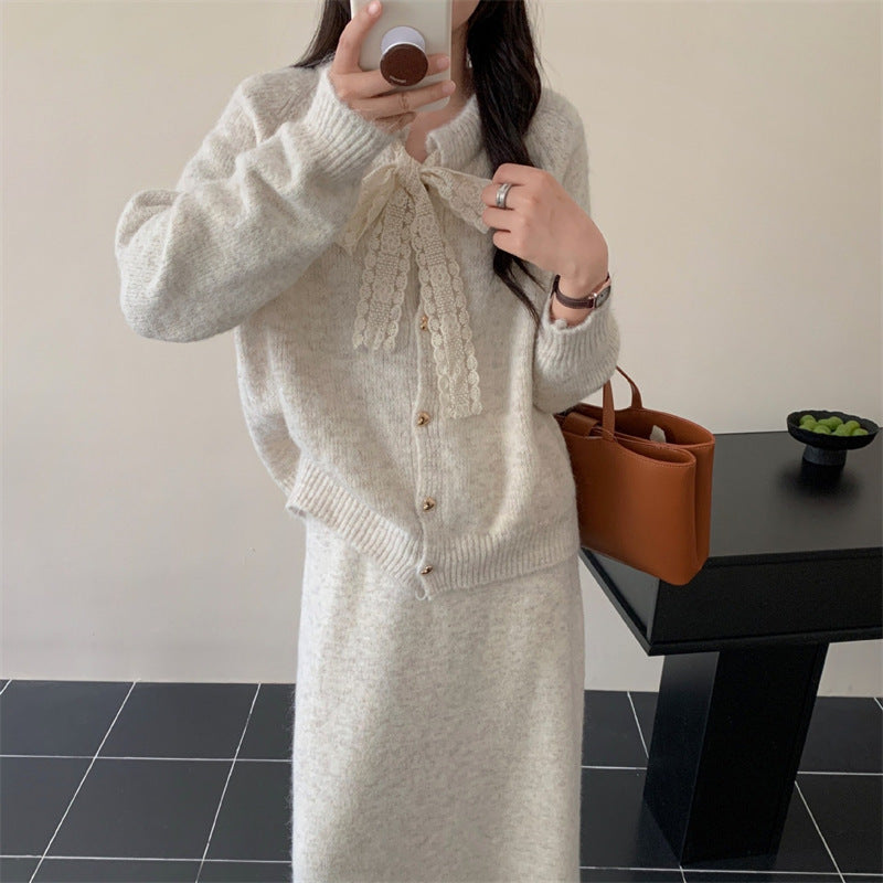 Loose And Lazy Style Solid Color Two-piece Set