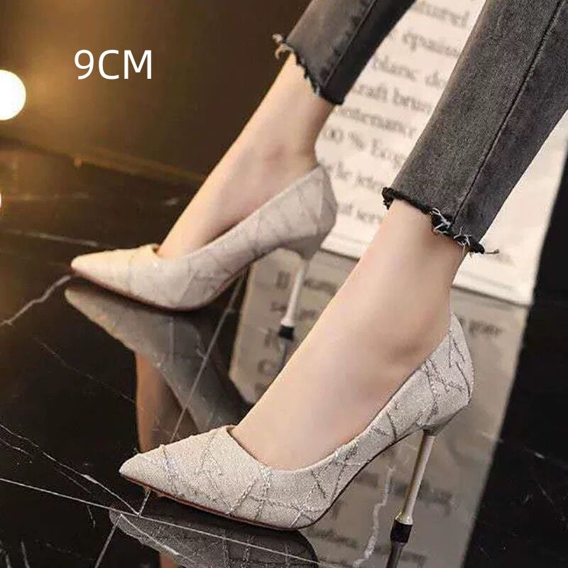 French Small Heel Shoes Design Socialite Stiletto Heel