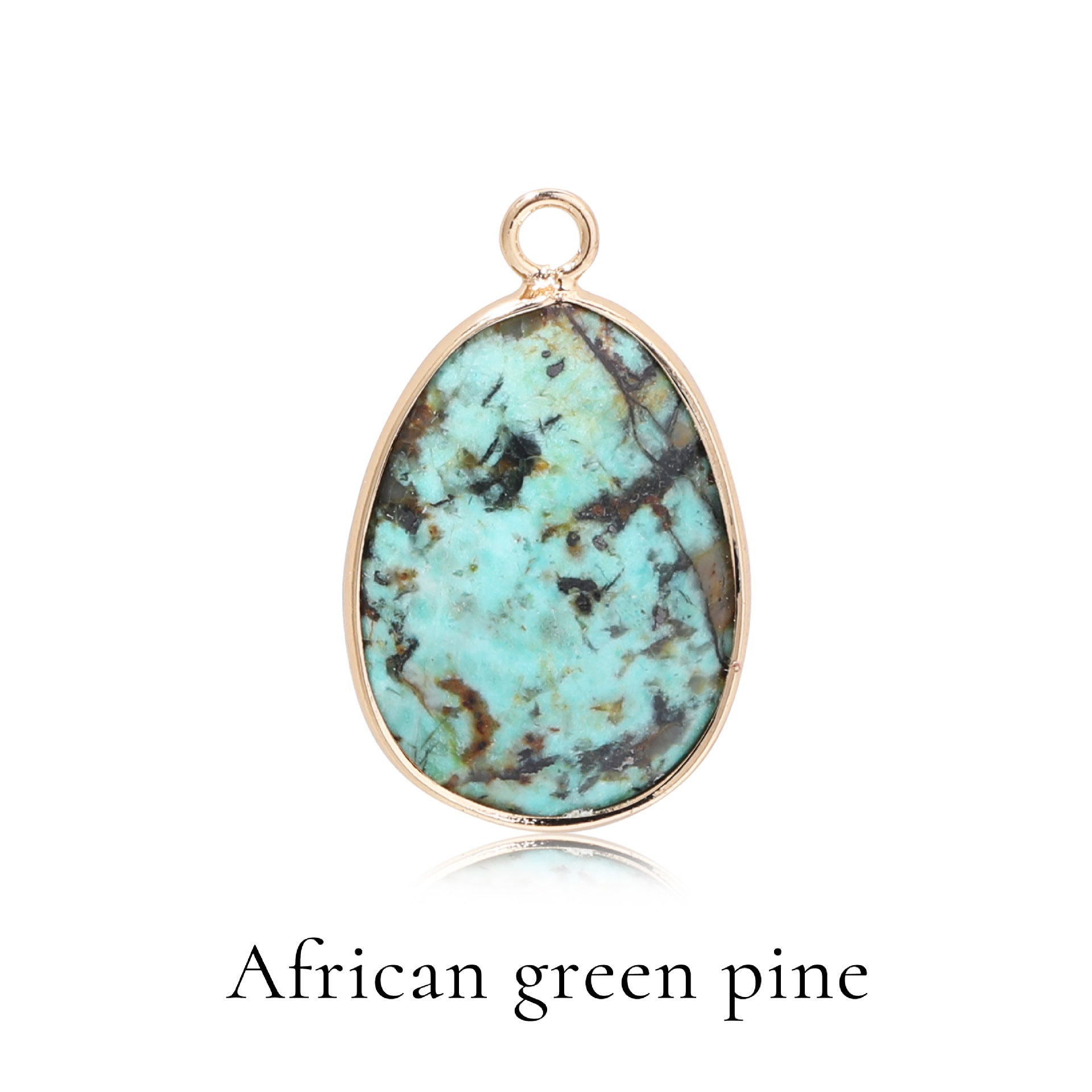 Faceted Teardrop-shaped Natural Stone Colored Pendant