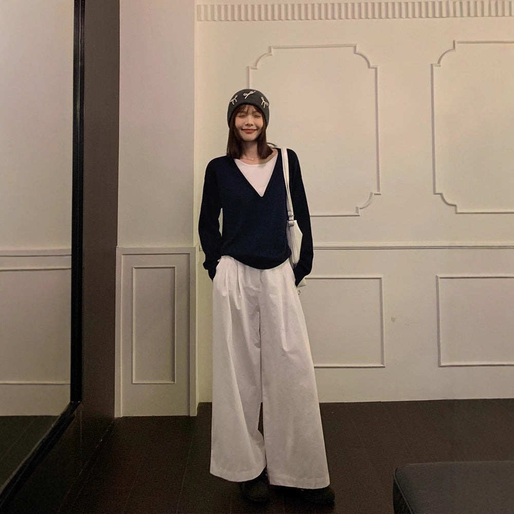 New Fake Two-piece Knitted Sweaters Women