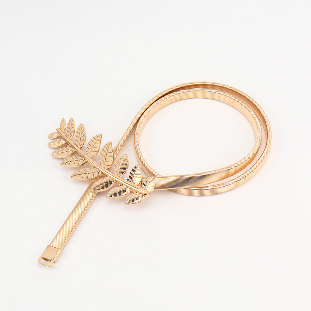 Metal Waist Chain Ladies Elastic Personality Buckle Matching Dress Long Sweater Elegant Graceful