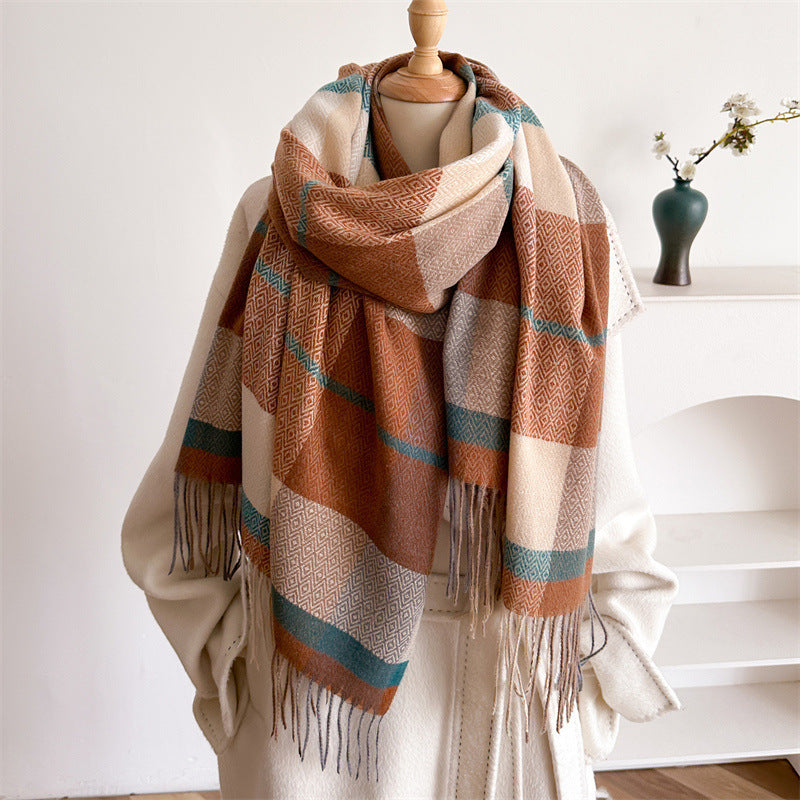 Unisex Autumn And Winter All-matching Tassel Scarf