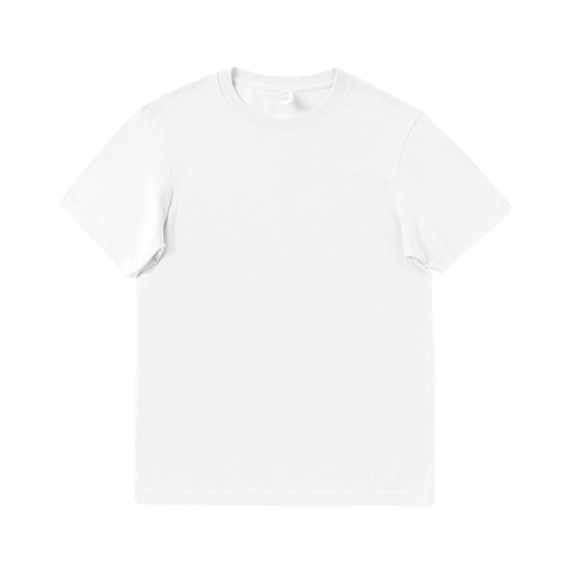 Round Neck Solid Color T-shirt Heavy Simple Style Blank Top Women's Bottoming Shirt