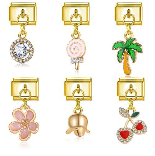 Italian-style Modular Gold Bracelet Accessory Pendant