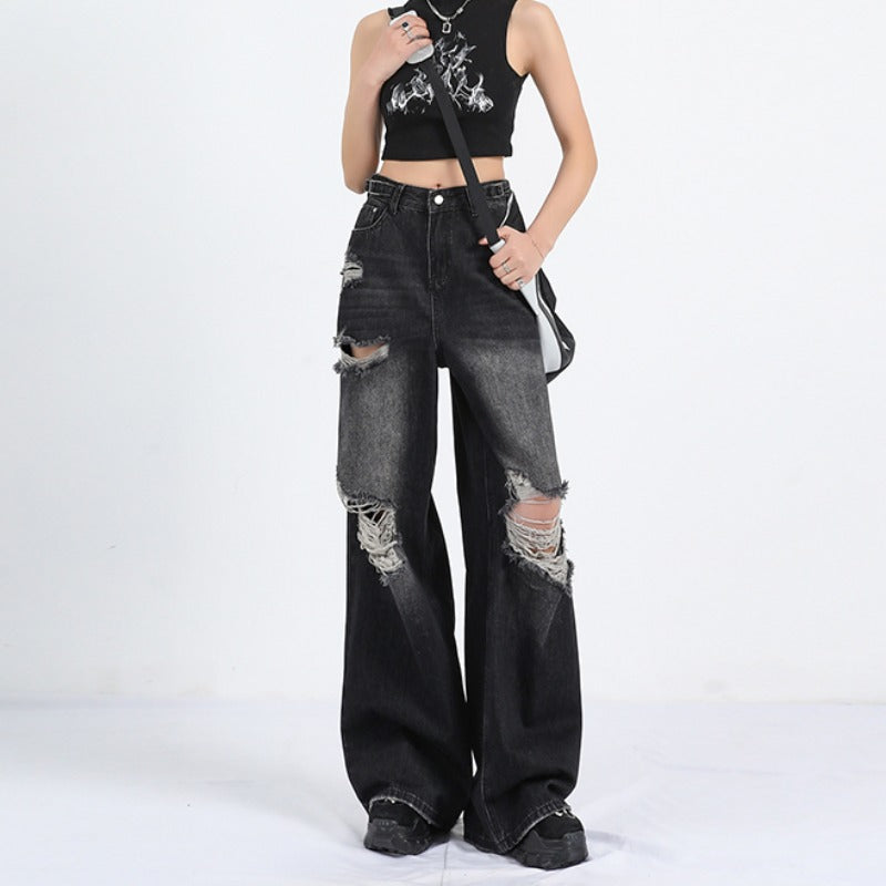 Summer Straight Loose Mop Wide Leg Pants