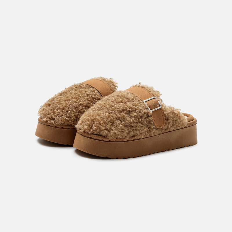 Winter Fashion Room High Sense Fluffy Slippers Women