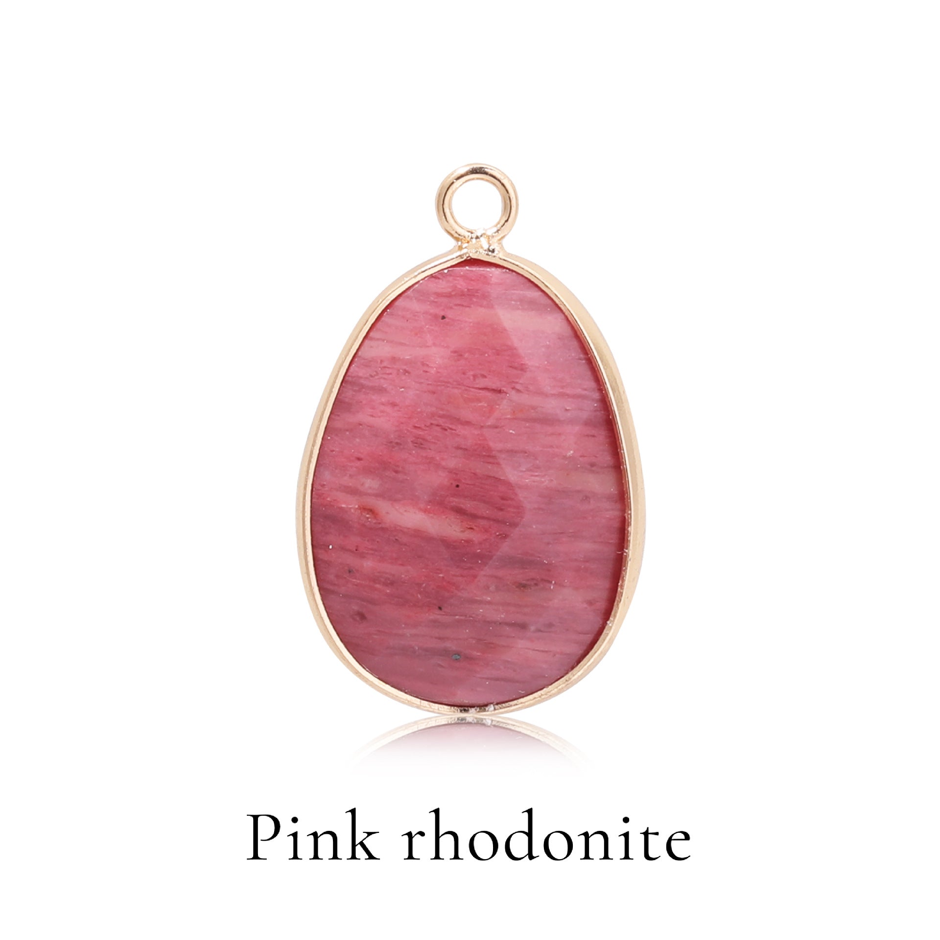 Faceted Teardrop-shaped Natural Stone Colored Pendant