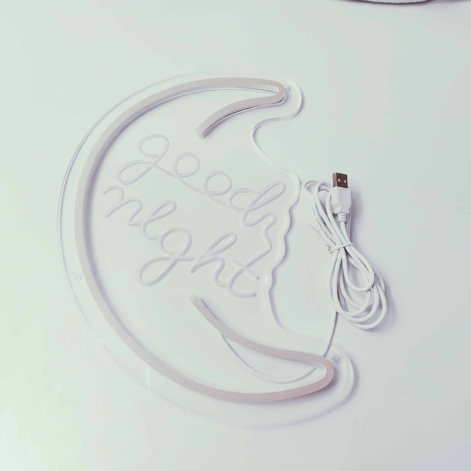 Amazon New Product Diamond Shaped Night Light Creative Birthday Gift Decoration Moon Neon Light