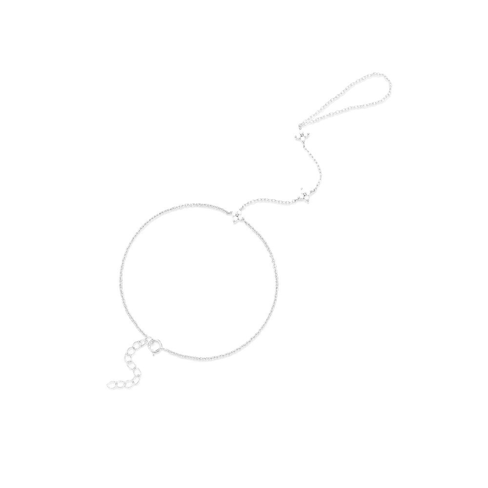 Multi-layered Fashion Bracelet And Ring Chain Set