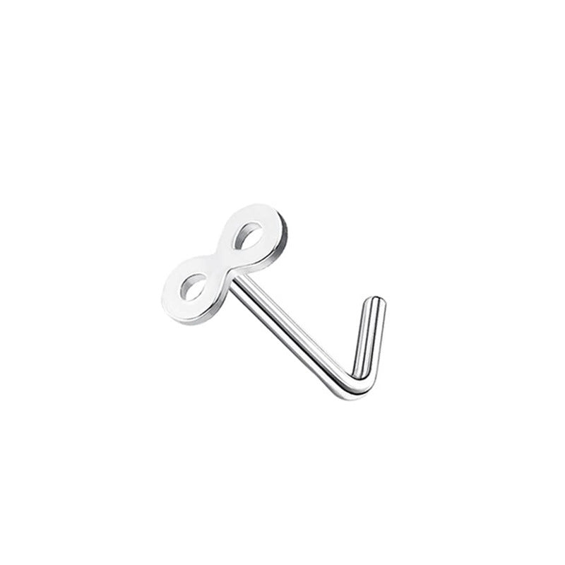 Peach Heart Butterfly With Zircon Stainless Steel Piercing Nose Ring