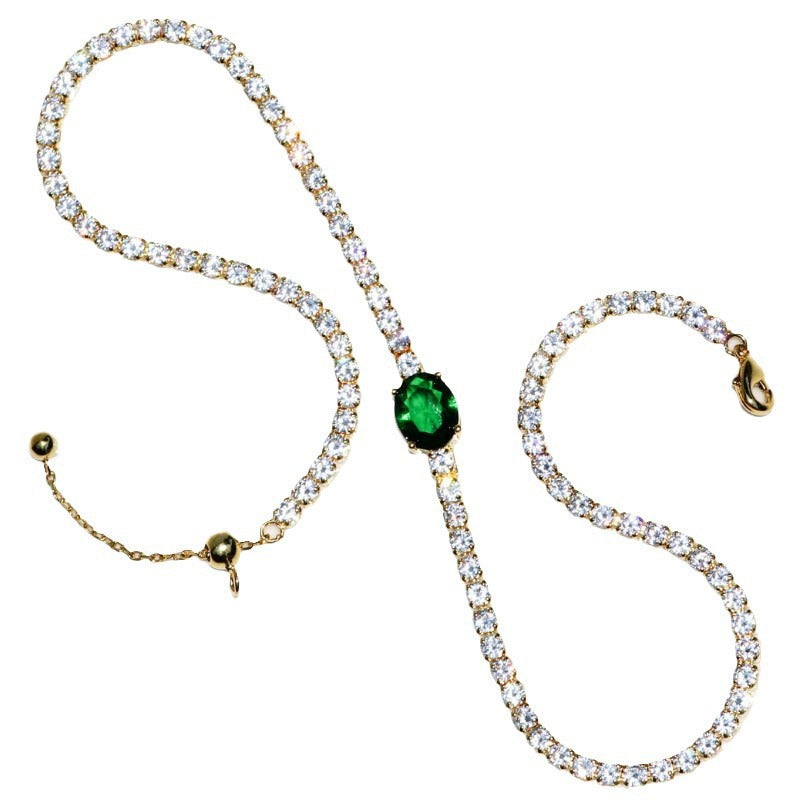 Irregular Full-zirconia Necklace With 18K Gold Plating For Long-lasting Color