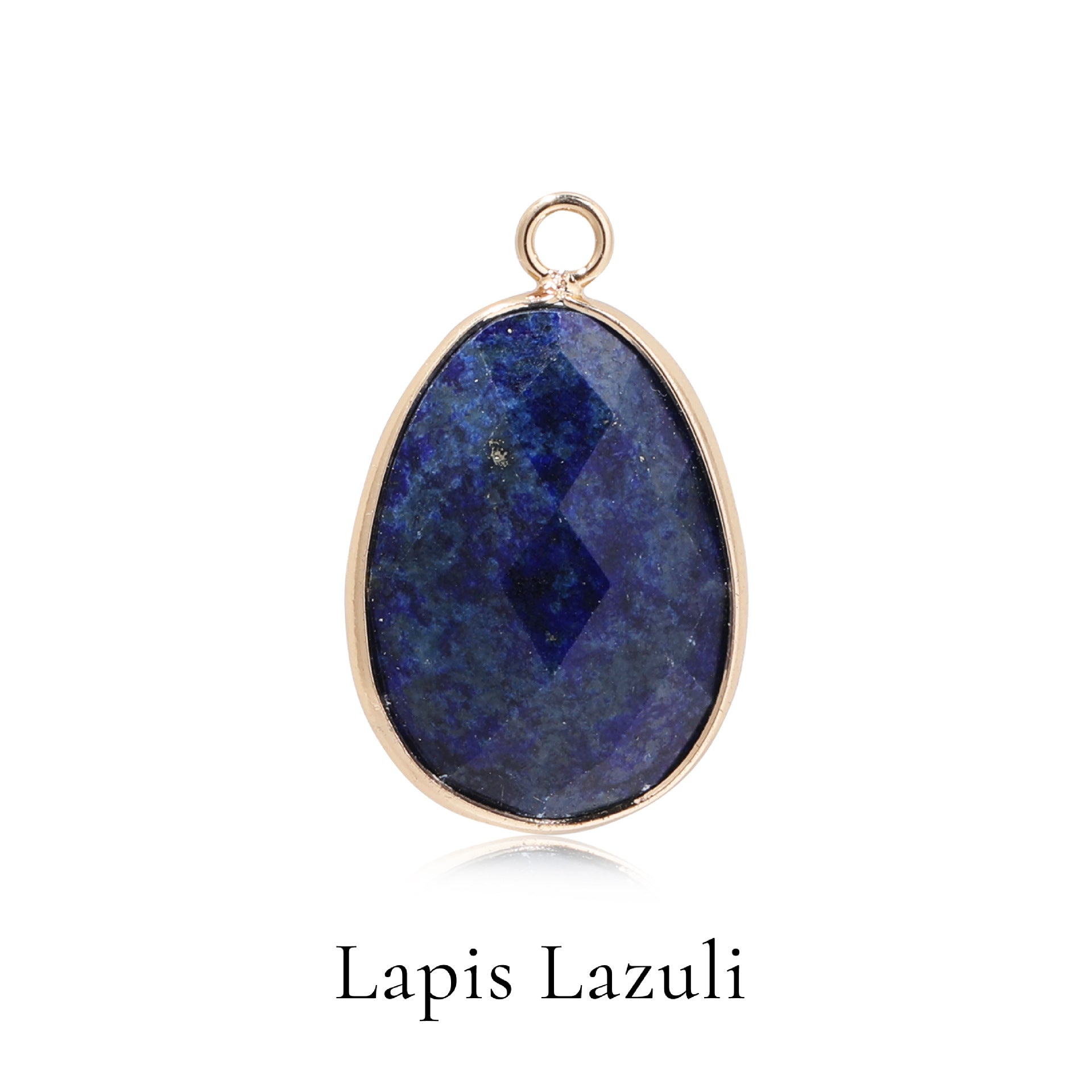 Faceted Teardrop-shaped Natural Stone Colored Pendant