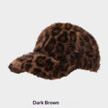 New Plush Leopard Print Warm Baseball Cap