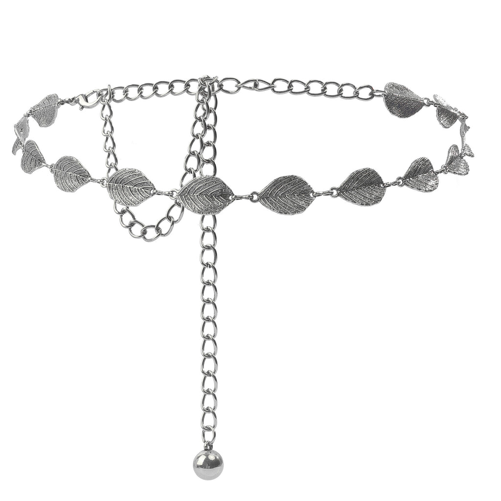 Leaf Style Waist Chain Retro Paired With Denim Skirt And Pants