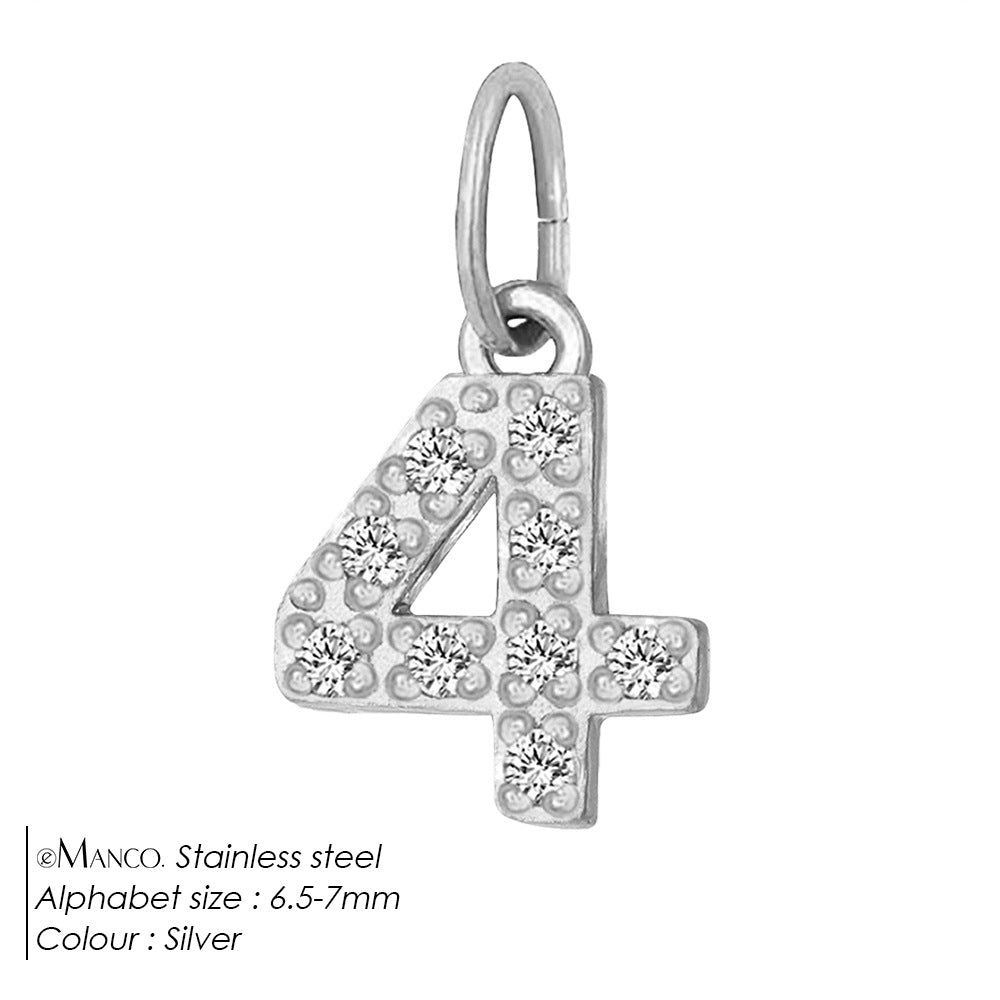 Diamond-encrusted Stainless Steel Jewelry Accessories Pendant