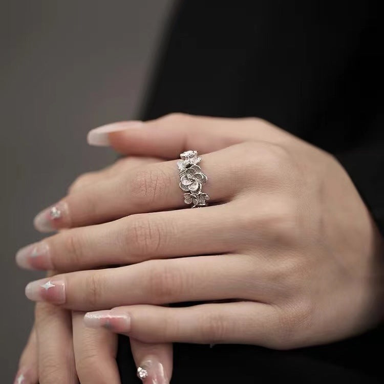 Silver Plated Flower Ring For Women