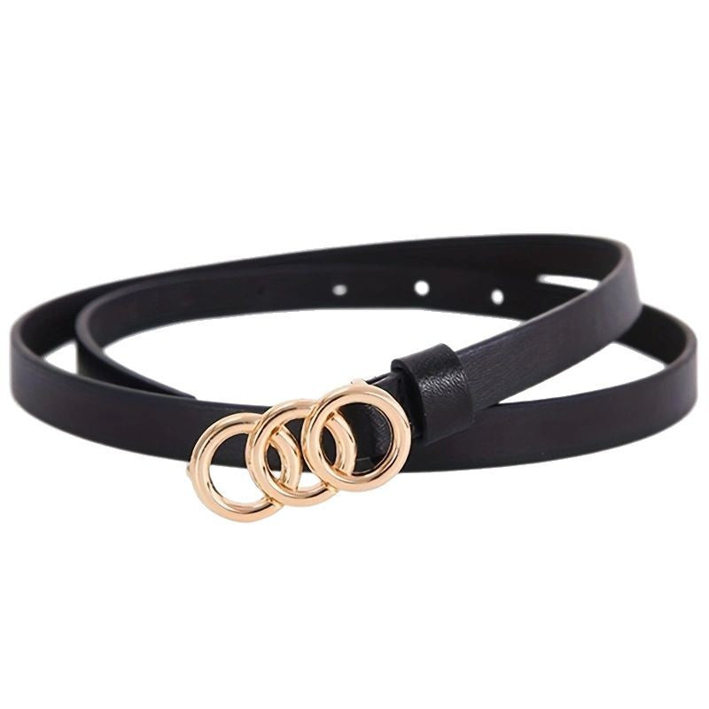Women's Stylish Retro Minimalism 3-ring Thin Belt