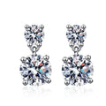 Simulated Moissanite Stud Earrings With 925 Sterling Silver Posts And Six-Prong Setting