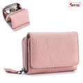 Women's Leather Tri-fold Mini RFID Wallet Large Capacity Storage Bag