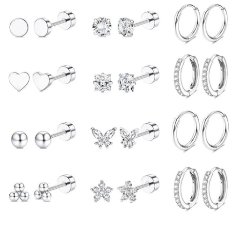 Stainless Steel Earring Set Niche Fashionable Stud Earrings In The Euro-American Instagram Style