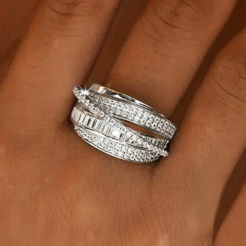 Multi-layered Sparkling Ring Accessories To Complement Your Engagement Dinner