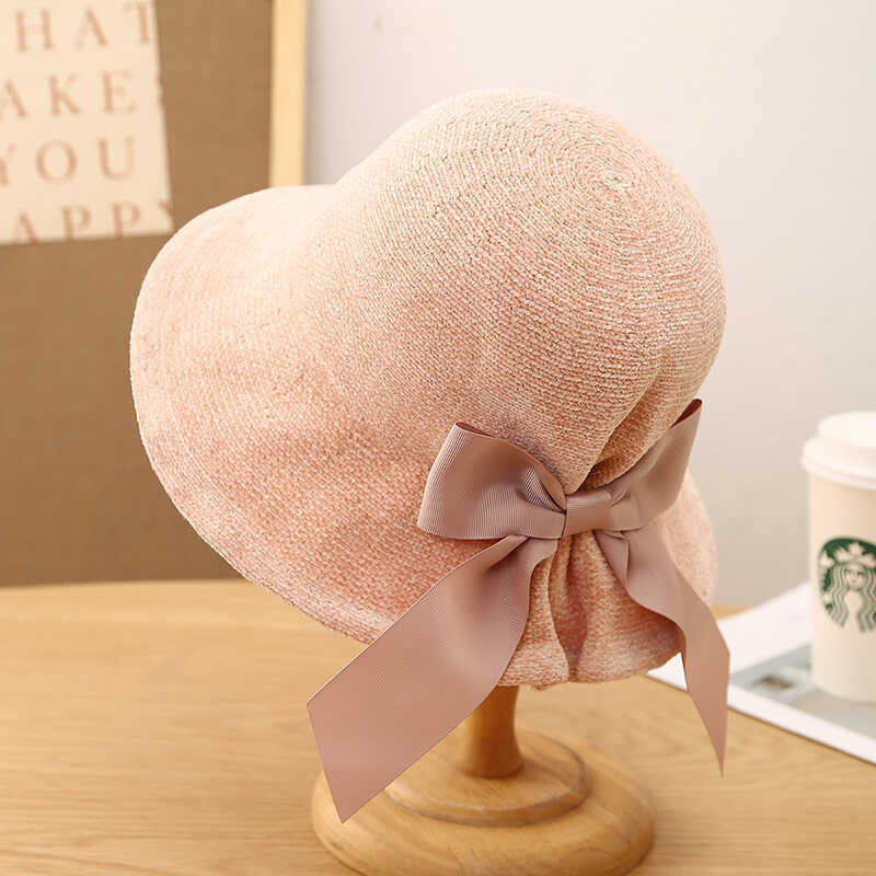 Womens Japanese-style Versatile Bow-knot Fisherman Hat For Fall And Winter