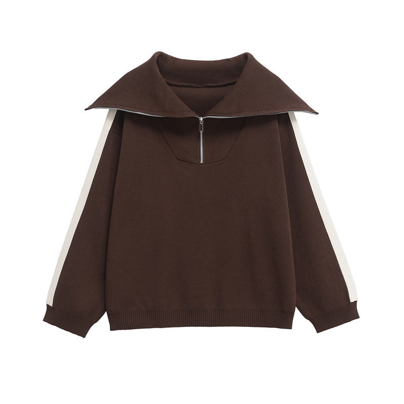 Women's Side Striped Knitted Sweater Pants Suit