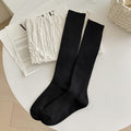 Autumn And Winter Solid Color Rib Fabric Warm Wool Calf Socks