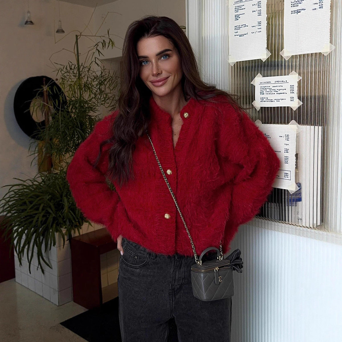 Mink Knitted Sweater Cardigan For Women