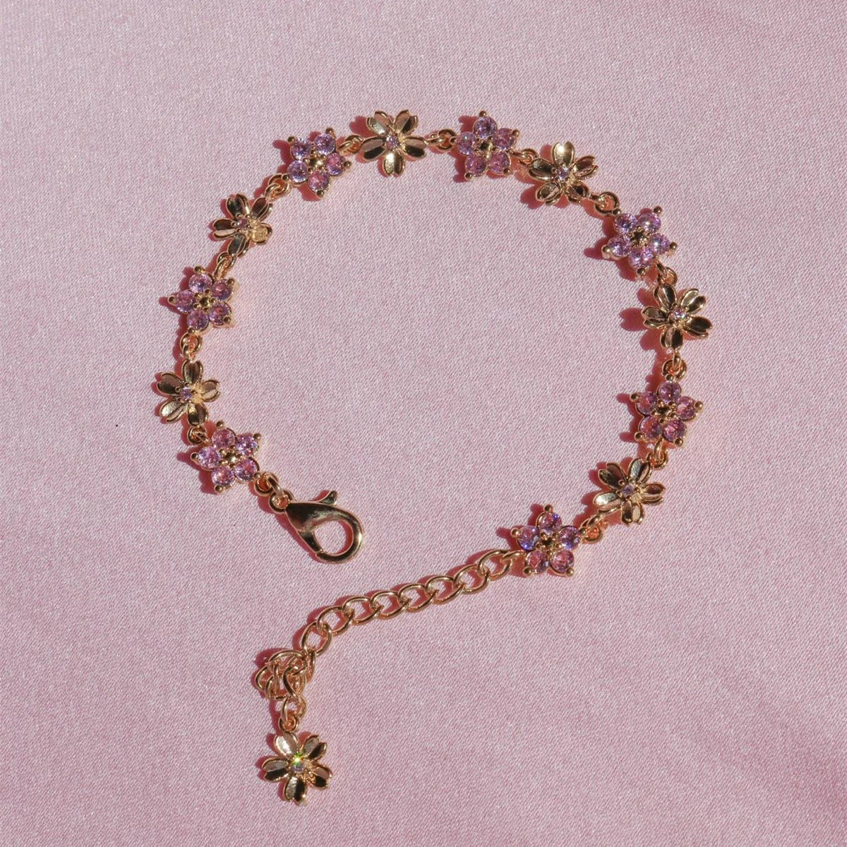 Fresh And Sweet Floral Purple Sunflower Princess-style Niche Bracelet For Women