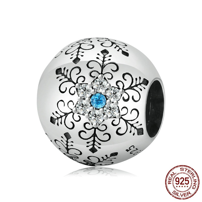 Snowflake DIY Bead Sterling Silver Bracelet String Beads