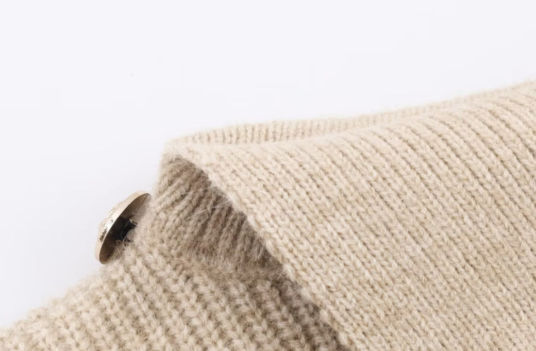 Women's Irregular Turtleneck Long-sleeved Sweater