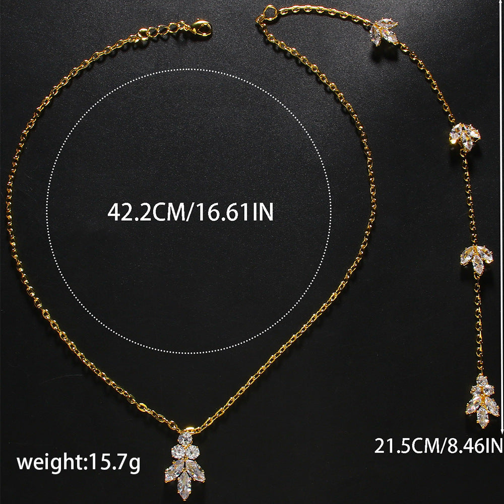 European And American Rhinestone Back Chain Bridal Wedding Accessory Minimalist Design