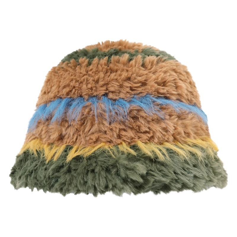 Laid-back Retro Color-block Knit Beanie For Women
