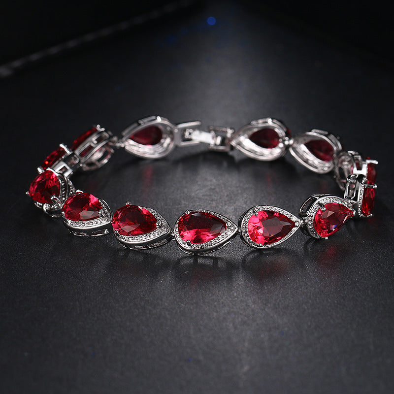 Womens Stylish Zircon Teardrop Bracelet