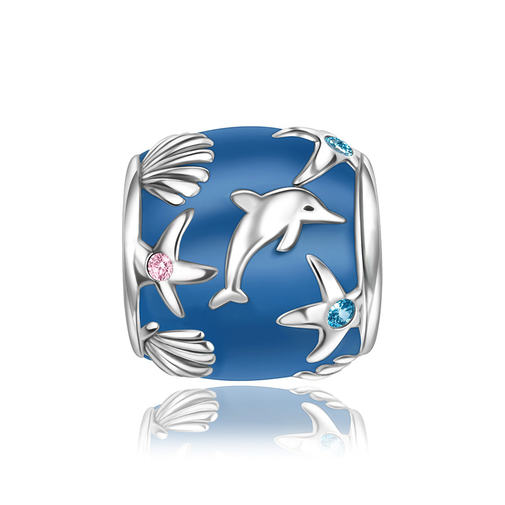 Fashion White Copper Silver Plated DIY Bracelet Jewelry Accessories Beads Pendant