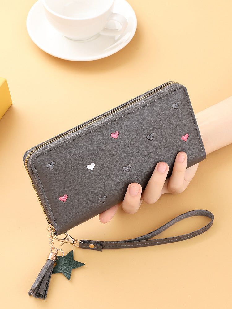 Cute Mini Embroidered Long Wallet For Women