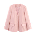 New Casual Exposed Collarless Blazer