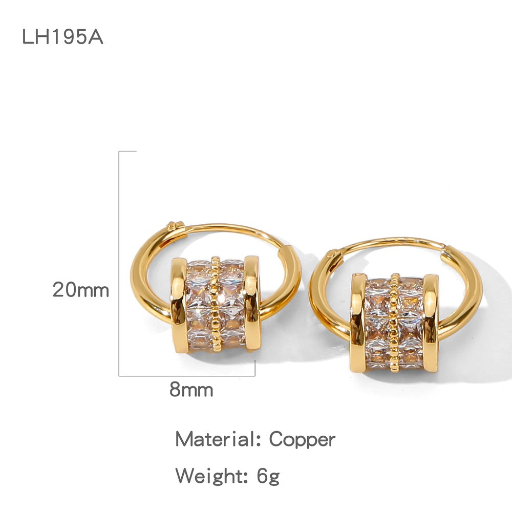 Summer Electroplated Irregularly Shaped Diamond-Studded Trendy Earrings
