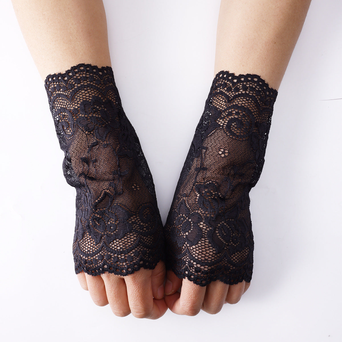 Summer Elastic Lace Short Gloves Sun Protection Driving