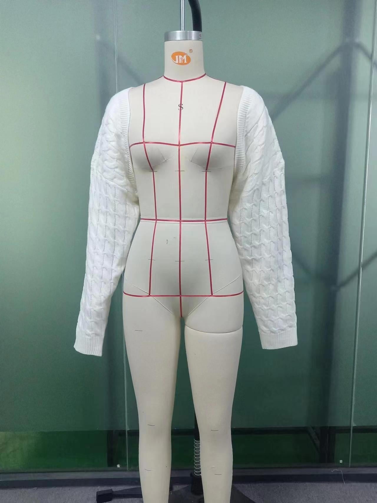 Short Thread Sexy Hot Girl Long Sleeve Knitted Sweater