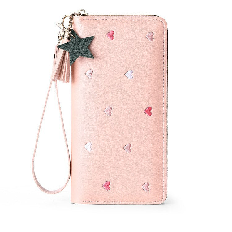 Cute Mini Embroidered Long Wallet For Women