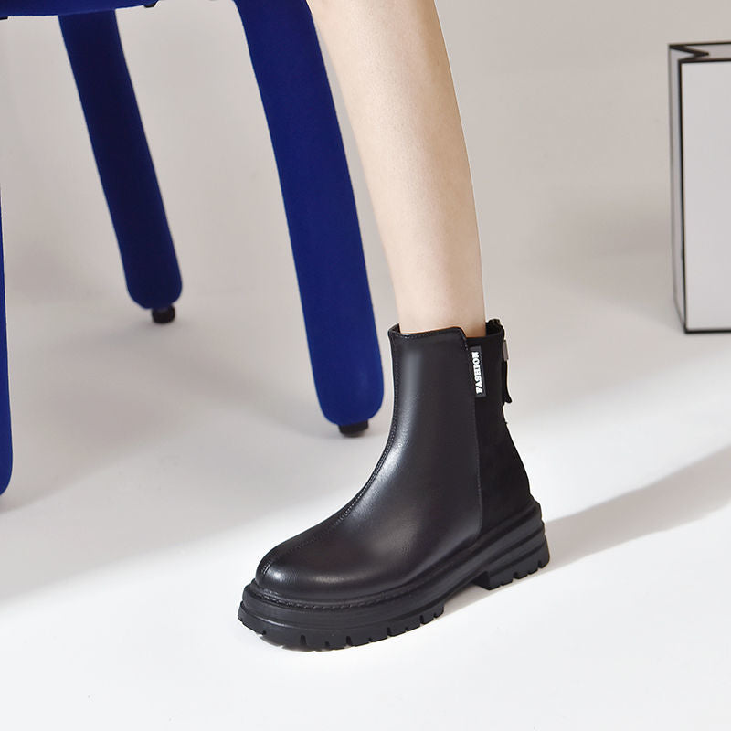 Large Size Women's Shoes British Style Platform Martin Boots