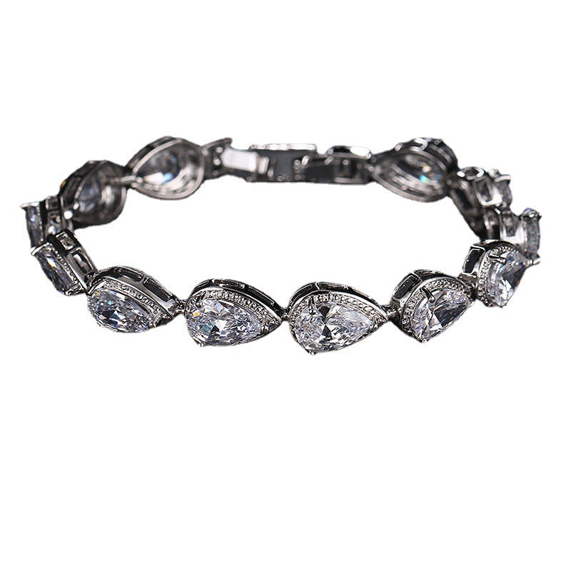 Womens Stylish Zircon Teardrop Bracelet
