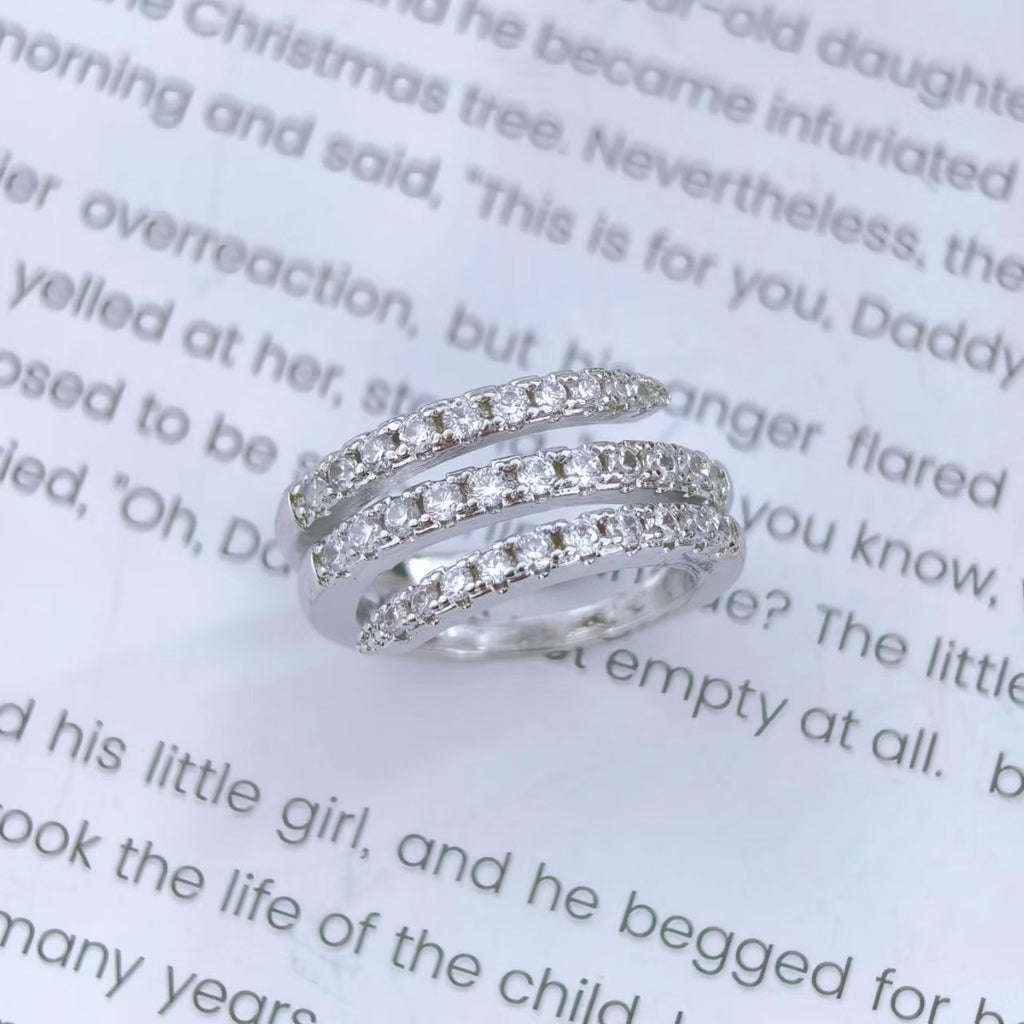 Niche, Light-luxury Layered Line Ring For Versatile Styling